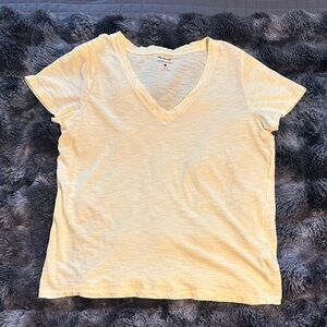 Madewell Women's Soft Yellow V-Neck Tee